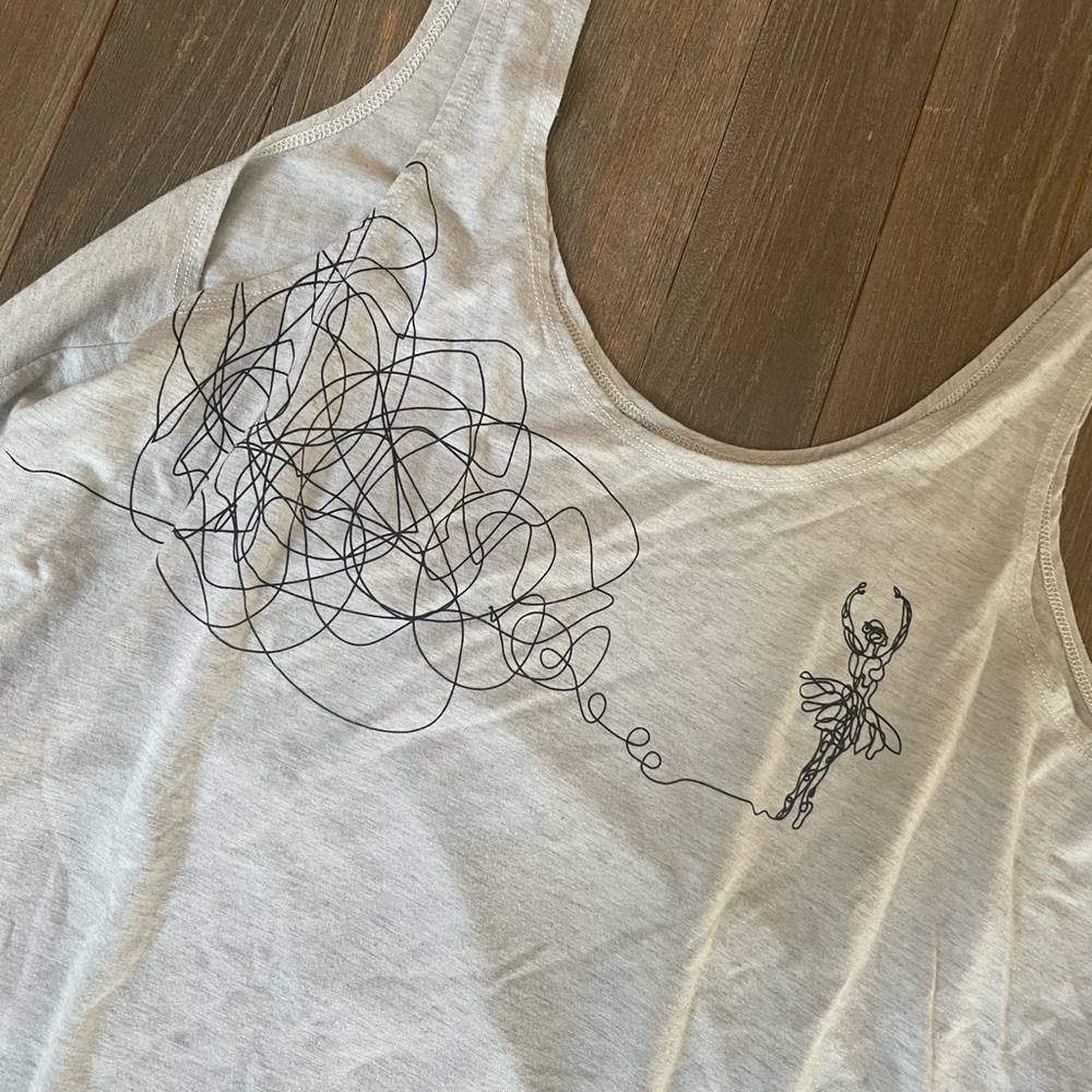 Grey Cropped Flowy Dance Tank